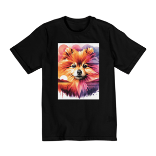 Camiseta infantil lulu da pomerânia - Coleção Aquarela