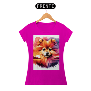 Nome do produto Camiseta feminina Lulu da Pomerânia - Coleção Aquarela