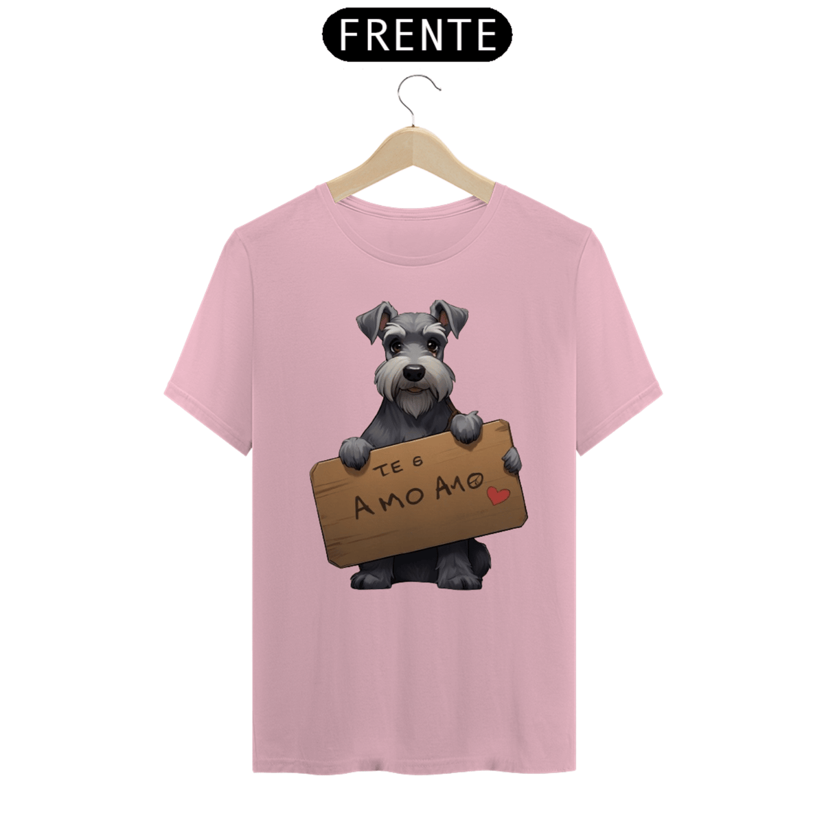 Nome do produto: Camiseta masculina schnauzer  te amo