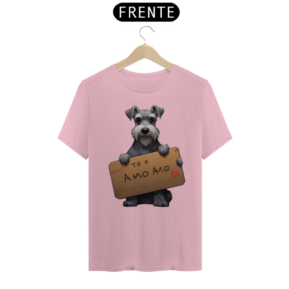 Camiseta masculina schnauzer  te amo