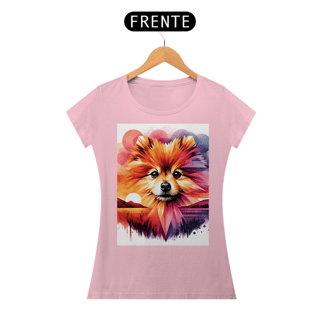 Nome do produto Camiseta feminina Lulu da Pomerânia - Coleção Aquarela
