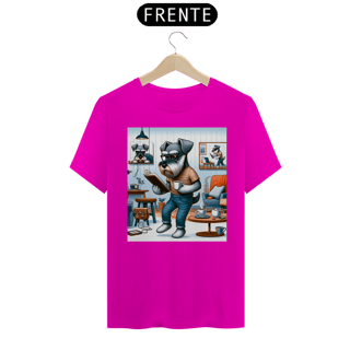 Nome do produto Camiseta Masculina Schnauzer lendo