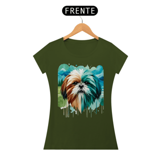Nome do produto Camiseta feminina Shih Tzu - Coleção Aquarela
