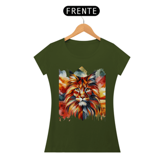 Camiseta baby long Maine Coon - Arte Singular