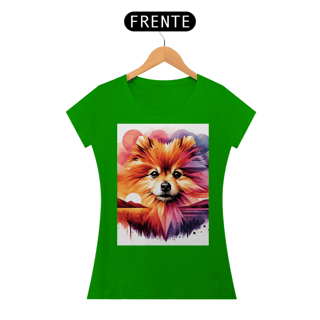 Nome do produto Camiseta feminina Lulu da Pomerânia - Coleção Aquarela