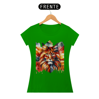 Nome do produto Camiseta baby long Maine Coon - Arte Singular