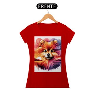 Nome do produto Camiseta feminina Lulu da Pomerânia - Coleção Aquarela