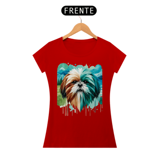 Nome do produto Camiseta feminina Shih Tzu - Coleção Aquarela