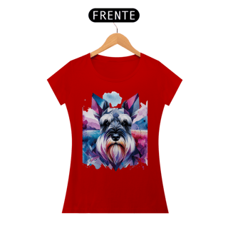 Nome do produto Camiseta Feminina Schnauzer Aquarela