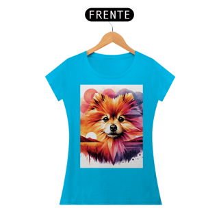 Nome do produto Camiseta feminina Lulu da Pomerânia - Coleção Aquarela