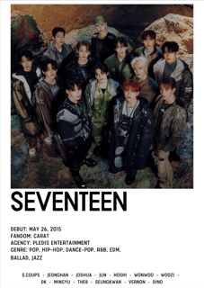 Nome do produto POSTER SEVENTEEN