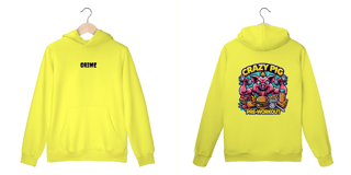 Nome do produto Moletom Canguru - CrAzY PiG JuNk FoOd - Impressão em DTF