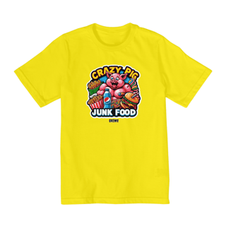 Nome do produto T-Shirt Clássica - Infantil - 2 a 8 anos - CrAzY PiG JuNk FoOd