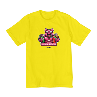 Nome do produto T-Shirt Clássica - Infantil - 2 a 8 anos - CrAzY PiG JuNk FoOd