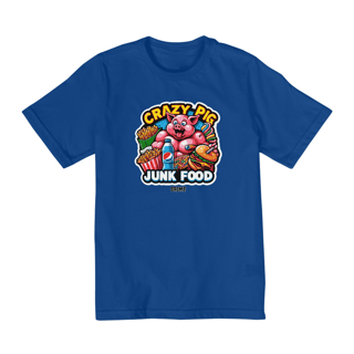 Nome do produto T-Shirt Clássica - Infantil - 2 a 8 anos - CrAzY PiG JuNk FoOd