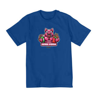 Nome do produto T-Shirt Clássica - Infantil - 2 a 8 anos - CrAzY PiG JuNk FoOd