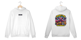 Nome do produto Moletom Canguru - CrAzY PiG JuNk FoOd - Impressão em DTF