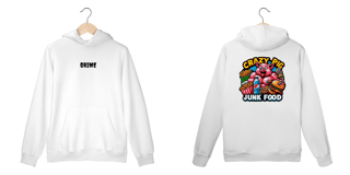 Nome do produto Moleton Canguru - CrAzY PiG JuNk FoOd - Impressão em DTF