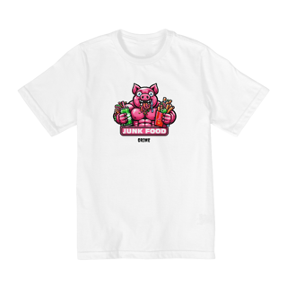 Nome do produto T-Shirt Clássica - Infantil - 2 a 8 anos - CrAzY PiG JuNk FoOd