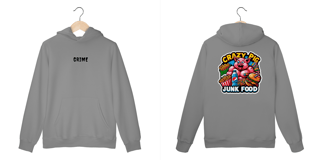 Nome do produto Moleton Canguru - CrAzY PiG JuNk FoOd - Impressão em DTF