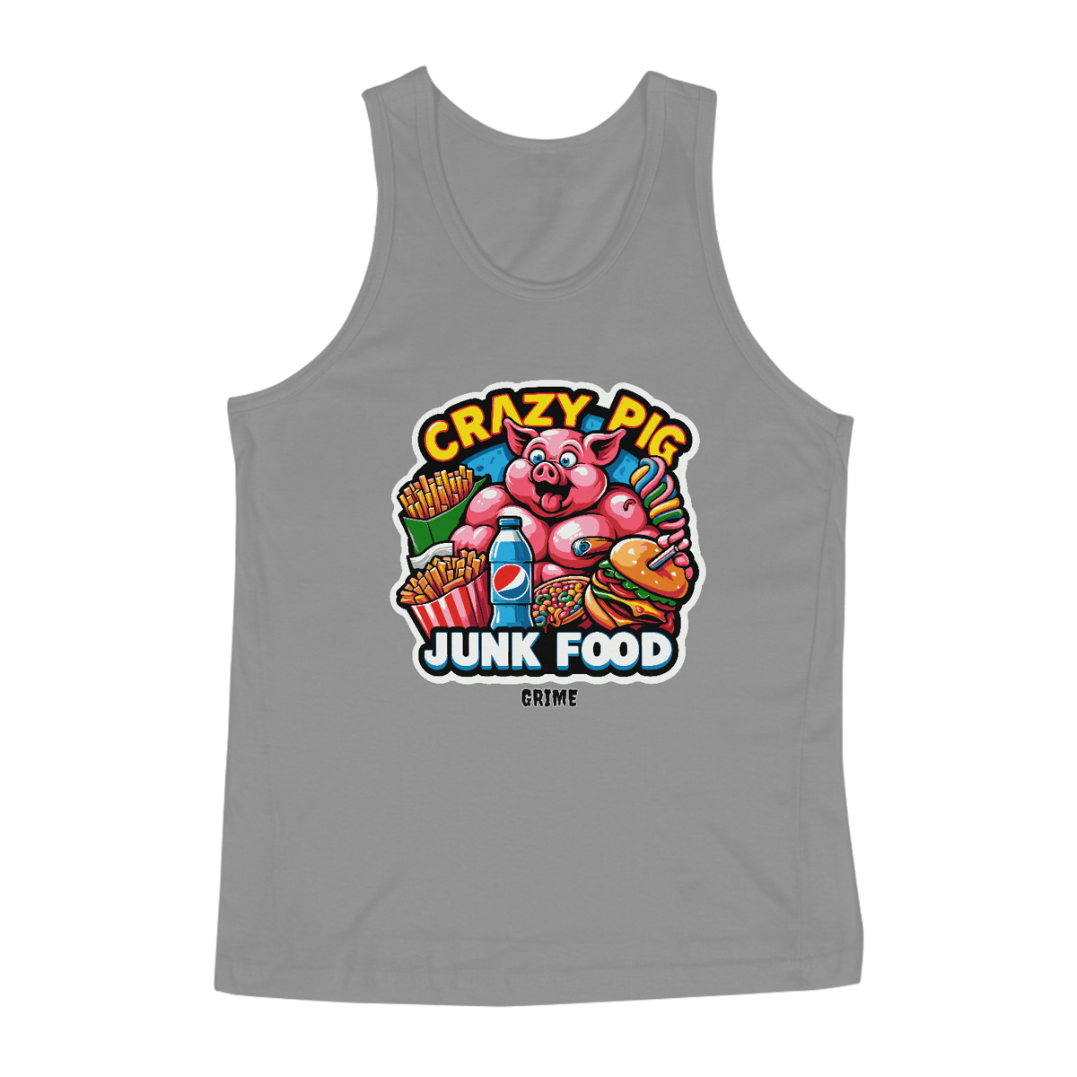 Nome do produto: Regata - CrAzY PiG JuNk FoOd