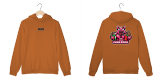 Nome do produto Moletom Canguru - CrAzY PiG JuNk FoOd - Impressão em DTF