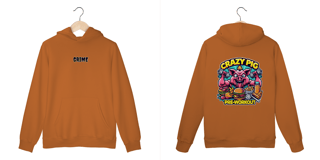 Nome do produto Moletom Canguru - CrAzY PiG JuNk FoOd - Impressão em DTF