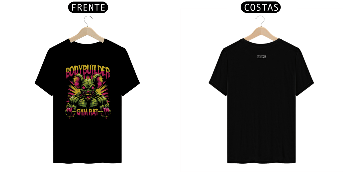 Nome do produto: T-Shirt Clássica - Gym Rat - Nervosinho 