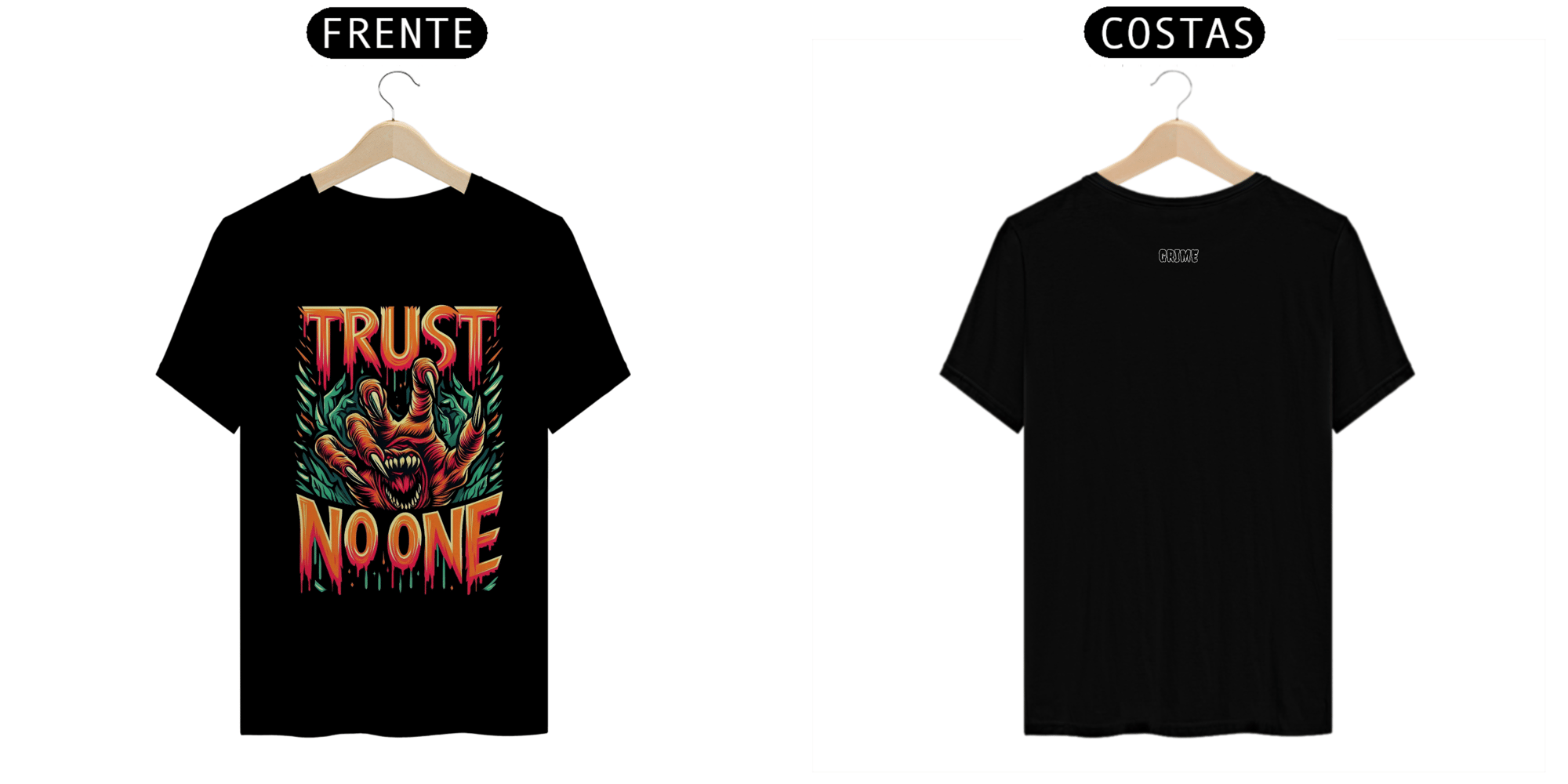 T-Shirt Clássica - Trust No One - Mão