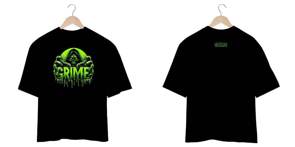 Nome do produto: Oversized - Grime Caveira Verde
