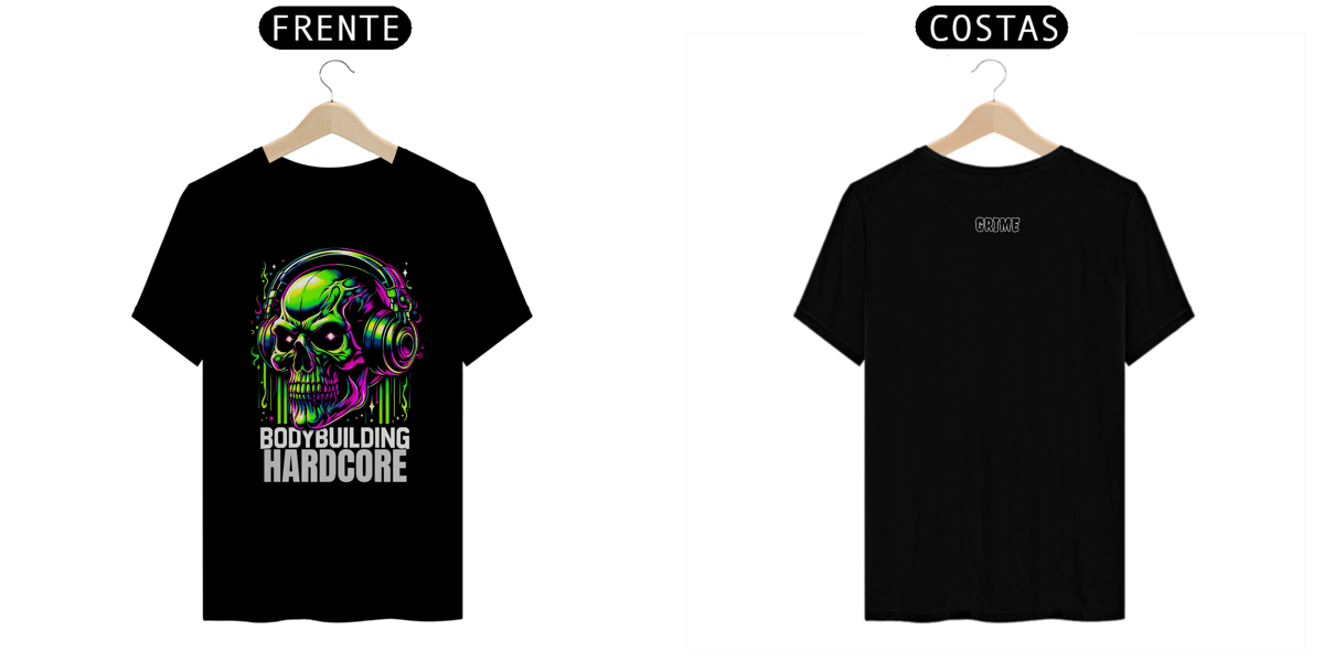 Nome do produto: T-Shirt Clássica - Skull Bodybuilding Hardcore