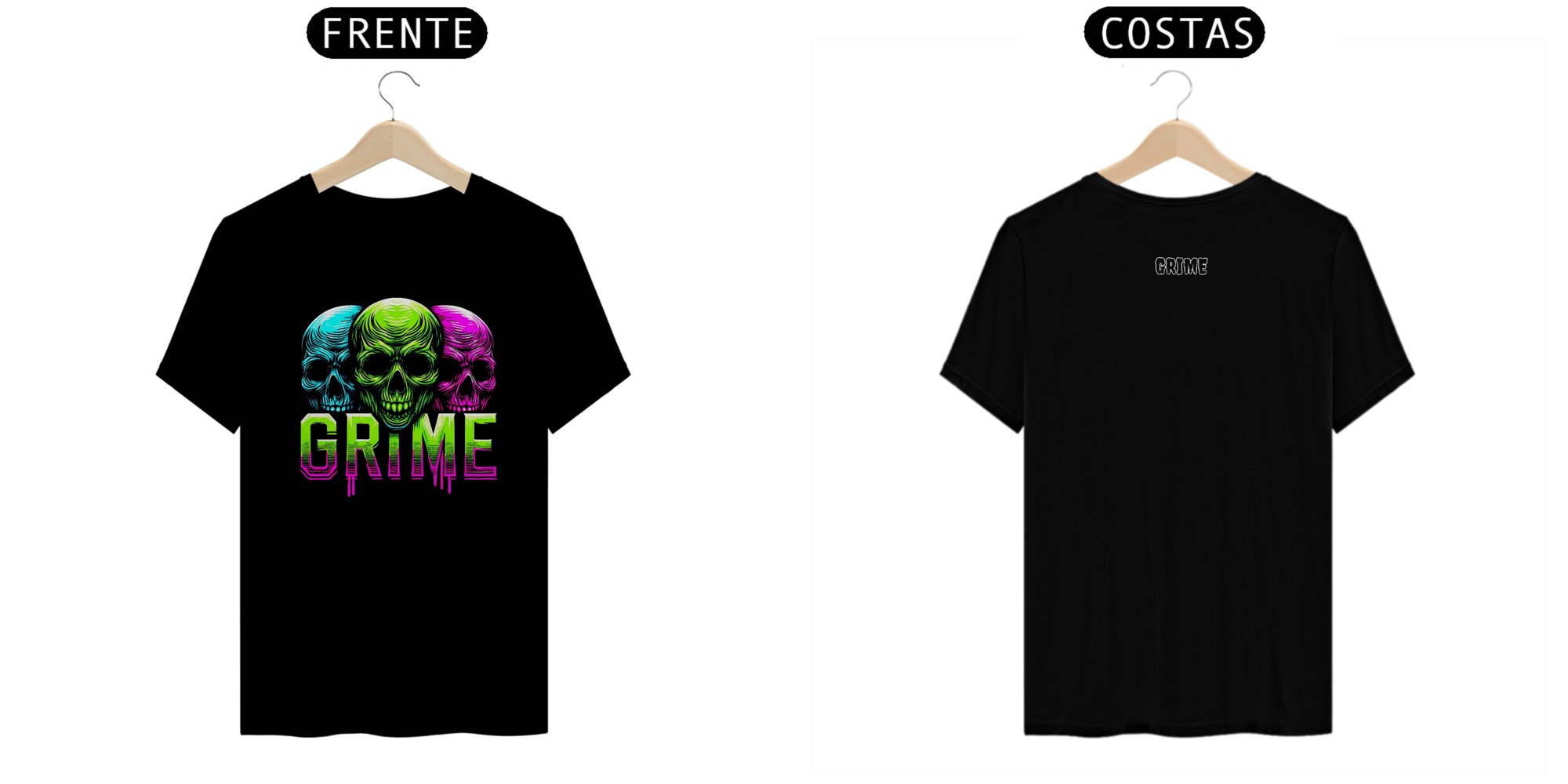 T-Shirt Clássica - 3 Skull Color