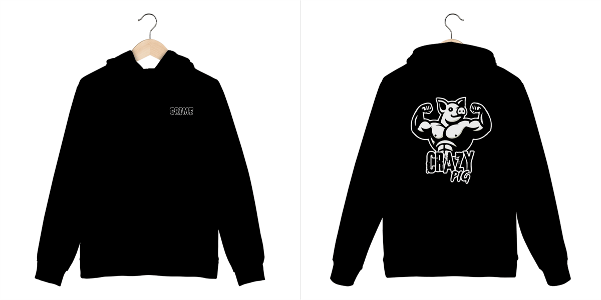 Nome do produto: Moleton Canguru -  Crazy Pig Hard Labs - Impressão em DTF