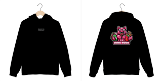 Nome do produto Moletom Canguru - CrAzY PiG JuNk FoOd - Impressão em DTF