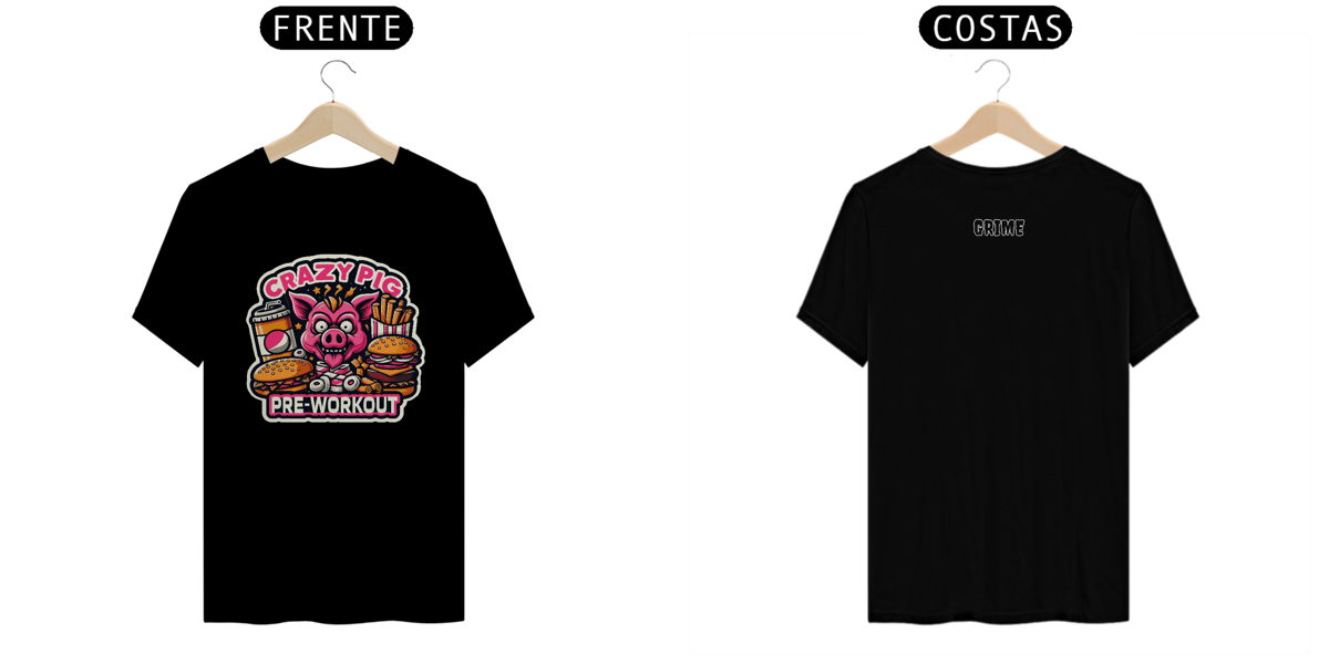 Nome do produto: T-Shirt Clássica - CrAzY PiG JuNk FoOd