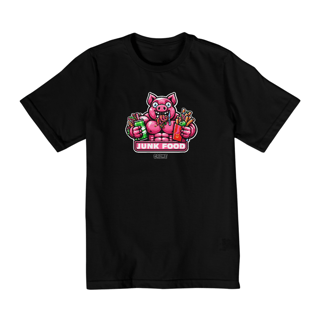 T-Shirt Clássica - Infantil - 2 a 8 anos - CrAzY PiG JuNk FoOd