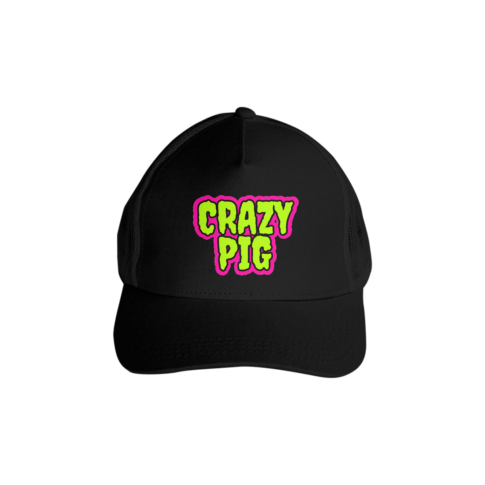 Boné Trucker  - Crazy Pig - Impressão em DTF-  LANÇAMENTO