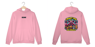 Nome do produto Moletom Canguru - CrAzY PiG JuNk FoOd - Impressão em DTF