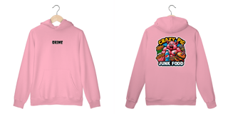 Nome do produto Moleton Canguru - CrAzY PiG JuNk FoOd - Impressão em DTF