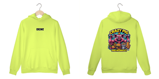 Nome do produto Moletom Canguru - CrAzY PiG JuNk FoOd - Impressão em DTF