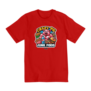 Nome do produto T-Shirt Clássica - Infantil - 2 a 8 anos - CrAzY PiG JuNk FoOd