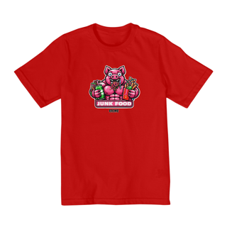 Nome do produto T-Shirt Clássica - Infantil - 2 a 8 anos - CrAzY PiG JuNk FoOd