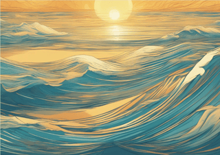 2D Ocean Waves - Art Code: 005