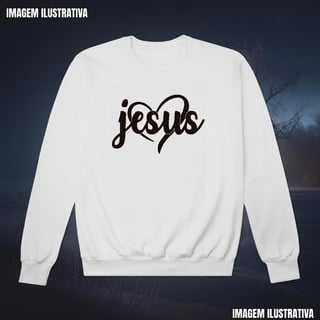 Nome do produtoMoletom Fechado Amor Divino: JESUS (Coração) | DTF HD Unissex