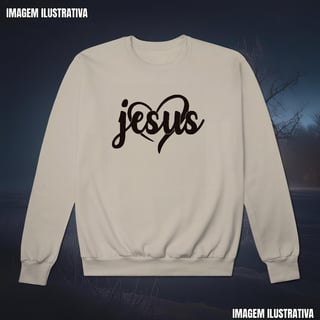 Moletom Fechado Amor Divino: JESUS (Coração) | DTF HD Unissex