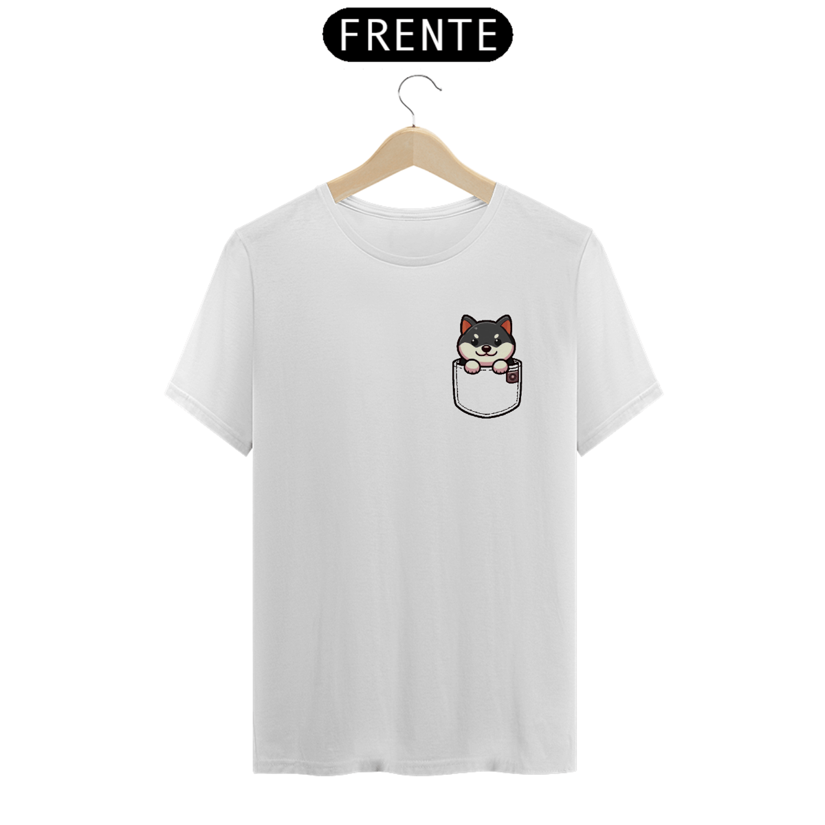Nome do produto: T-Shirt Black Shiba Inu Pocket