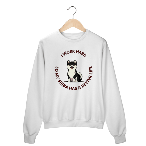 Moletom Black Shiba Inu Work Hard