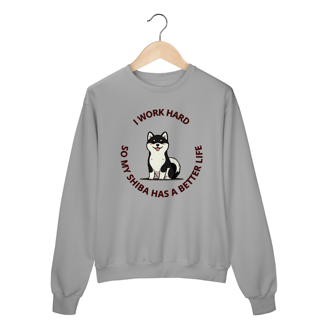 Nome do produto Moletom Black Shiba Inu Work Hard