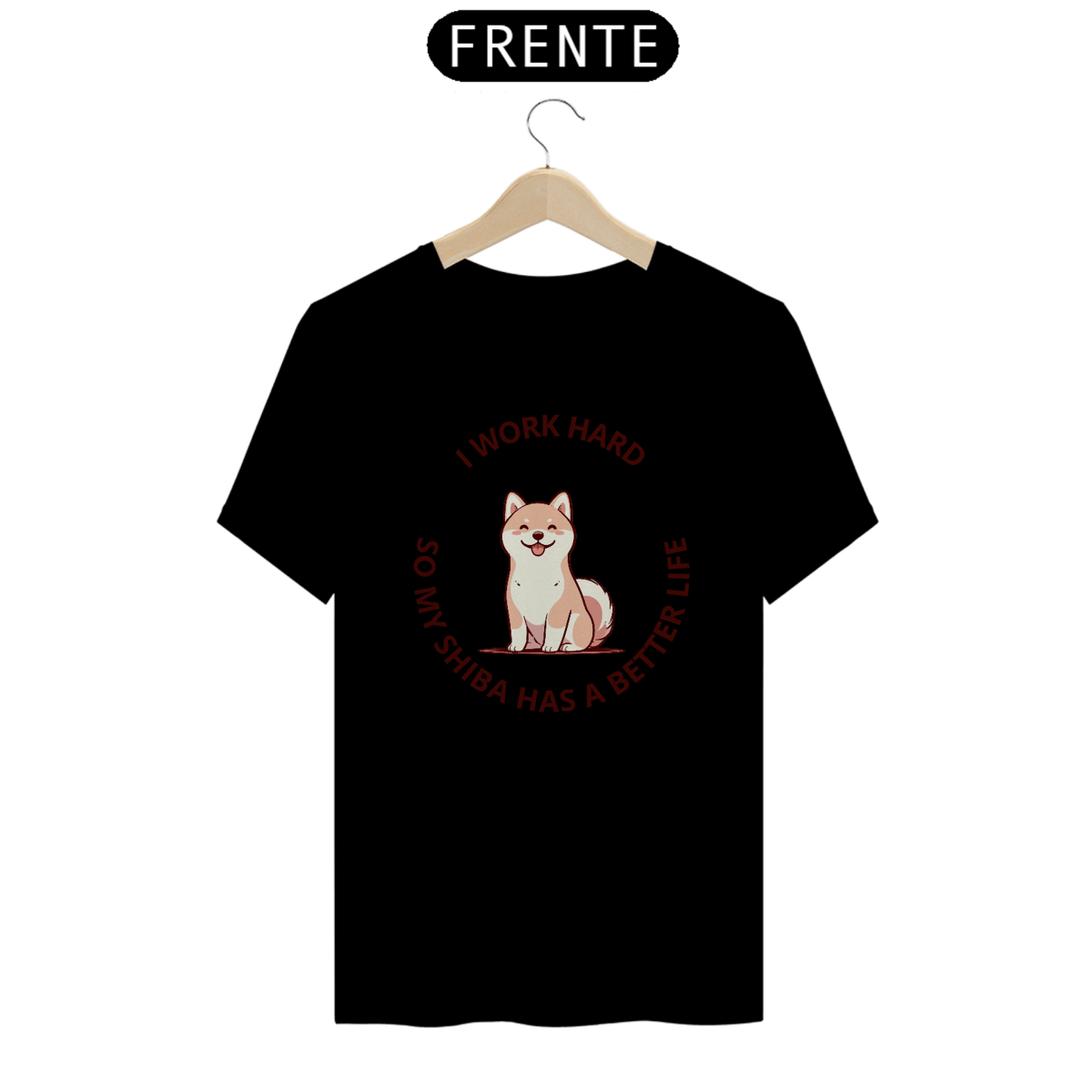 Nome do produto: T-Shirt Shiba inu Work Hard