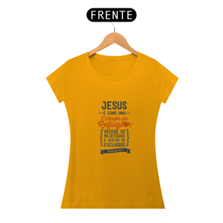 Nome do produto JESUS PE COMO UMA CIDADE DE REFÚGIO - BABY LOOK